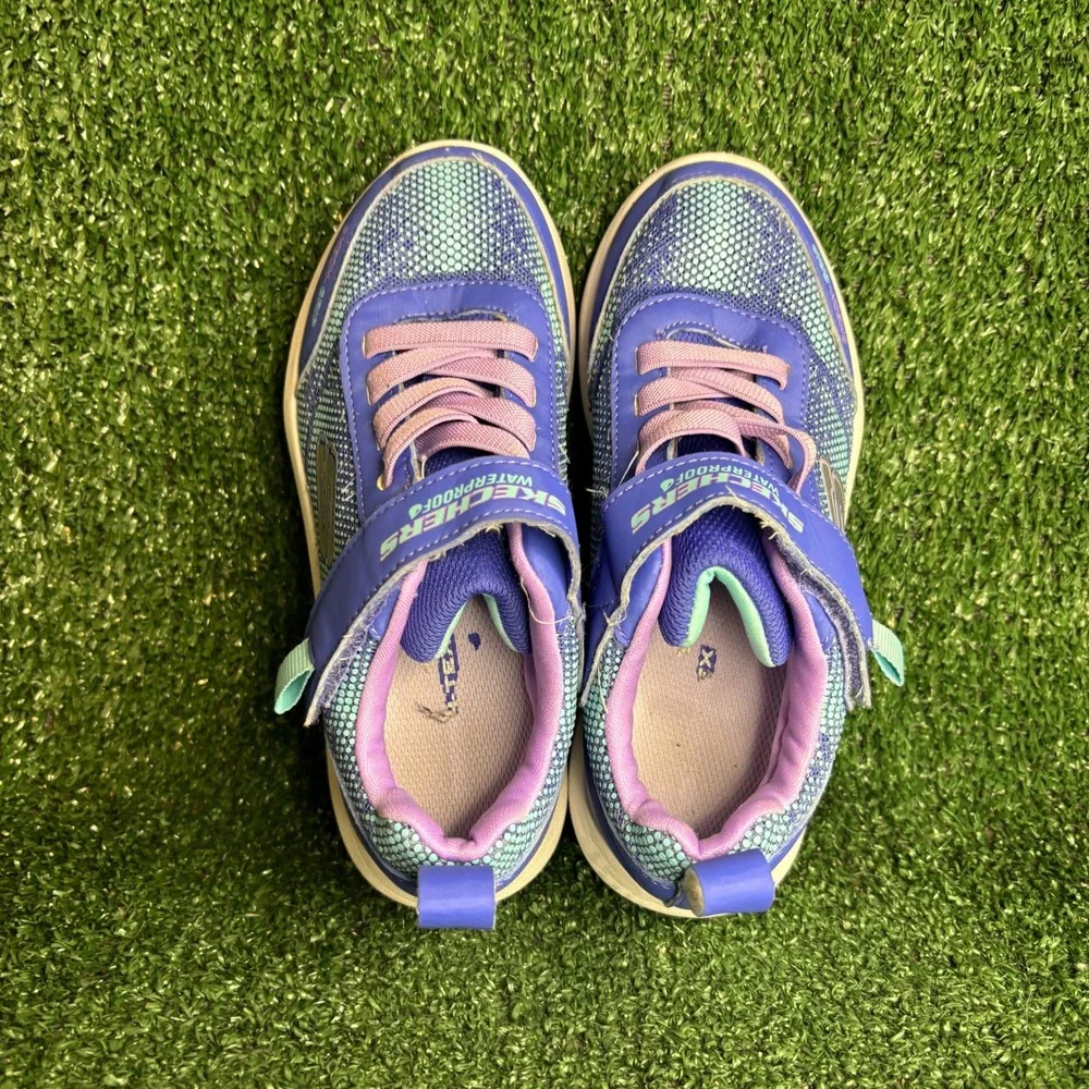 Skechers Dynamic Tread Journey Time Athletic Sneaker Blue Lavender Kids Sz 13.5